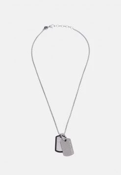 Diesel Hombre DOUBLE DOGTAGS - Collar - Silver-coloured