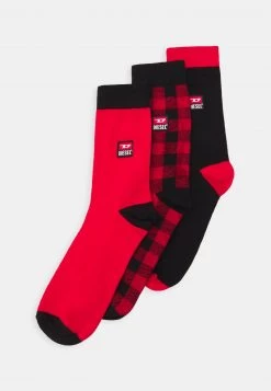 Diesel Hombre HERMINE 3 PACK - Calcetines - Red/black