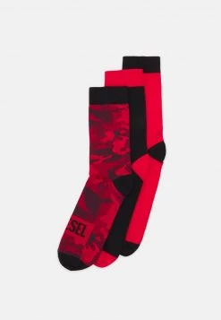 Diesel Hombre SKM-RAY-THREEPACK 3 PACK - Calcetines - Red/black