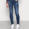 Diesel Mujer SLANDY-LOW - Vaqueros Pitillo - Dark Blue