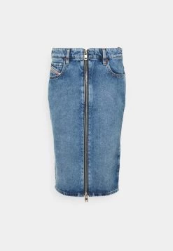 Diesel Mujer PENCIL ZIP - Falda Vaquera - Denim Mid Blue