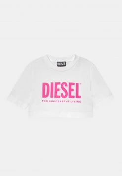 Diesel Niños LOGO CROPPED - Camiseta Estampada - Bianco