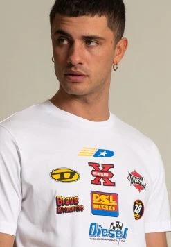 Diesel Hombre REGULAR FIT - Camiseta Estampada - Weiß -Ritmo Diesel Tienda 62401577cc0d413abbd534dd94f79969