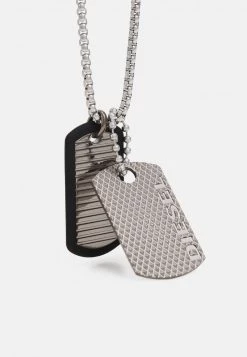 Diesel Hombre DOUBLE DOGTAGS - Collar - Silver-coloured -Ritmo Diesel Tienda 75d3d39a73554035bed9e7b65d1b9a77