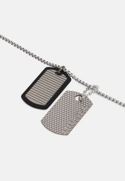 Diesel Hombre DOUBLE DOGTAGS - Collar - Silver-coloured -Ritmo Diesel Tienda 77ca930d2f6840b5bc0bad506076d836