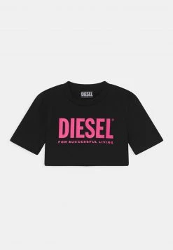 Diesel Niños LOGO CROPPED - Camiseta Estampada - Nero