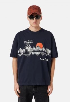 Diesel Hombre T-WASH - Camiseta Estampada - Dark Blue