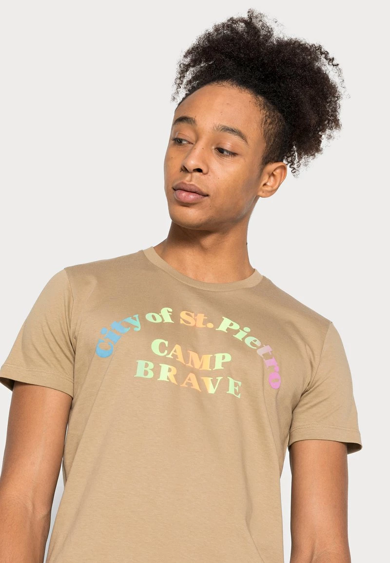 Diesel Hombre T-INY-C1 - Camiseta Estampada - Beige 7 Diesel Hombre T-INY-C1 - Camiseta Estampada - Beige - Imagen 5