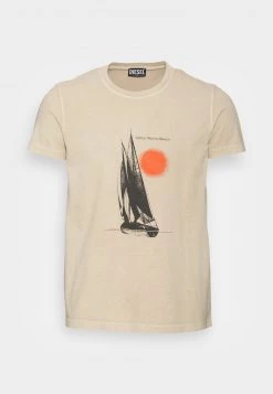 Diesel Hombre Camiseta Estampada - Light Beige -Ritmo Diesel Tienda d1dc34780c1c4385bb2827dc62a90563